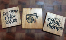 Load image into Gallery viewer, Engraved Coasters Handmade Solid Mahogany