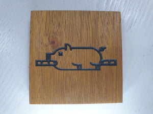 Engraved Coasters Handmade Solid Mahogany