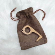 Load image into Gallery viewer, Wooden Non-Contact Key Solid Mahogany No Touch Tool with Pouch