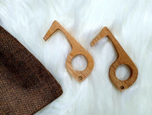 Load image into Gallery viewer, Wooden Non-Contact Key Solid Mahogany No Touch Tool with Pouch